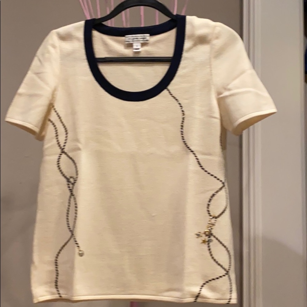 St. John short sleeve wool sweater